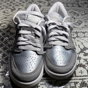 Nike Metallic Silver and Light Gray Sneakers